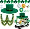 19 Pcs St. Patrick’s Day Parade Car Decoration Kit – Giant Hat, Shamrock Banner & Balloons – St. Patricks Party Supplies